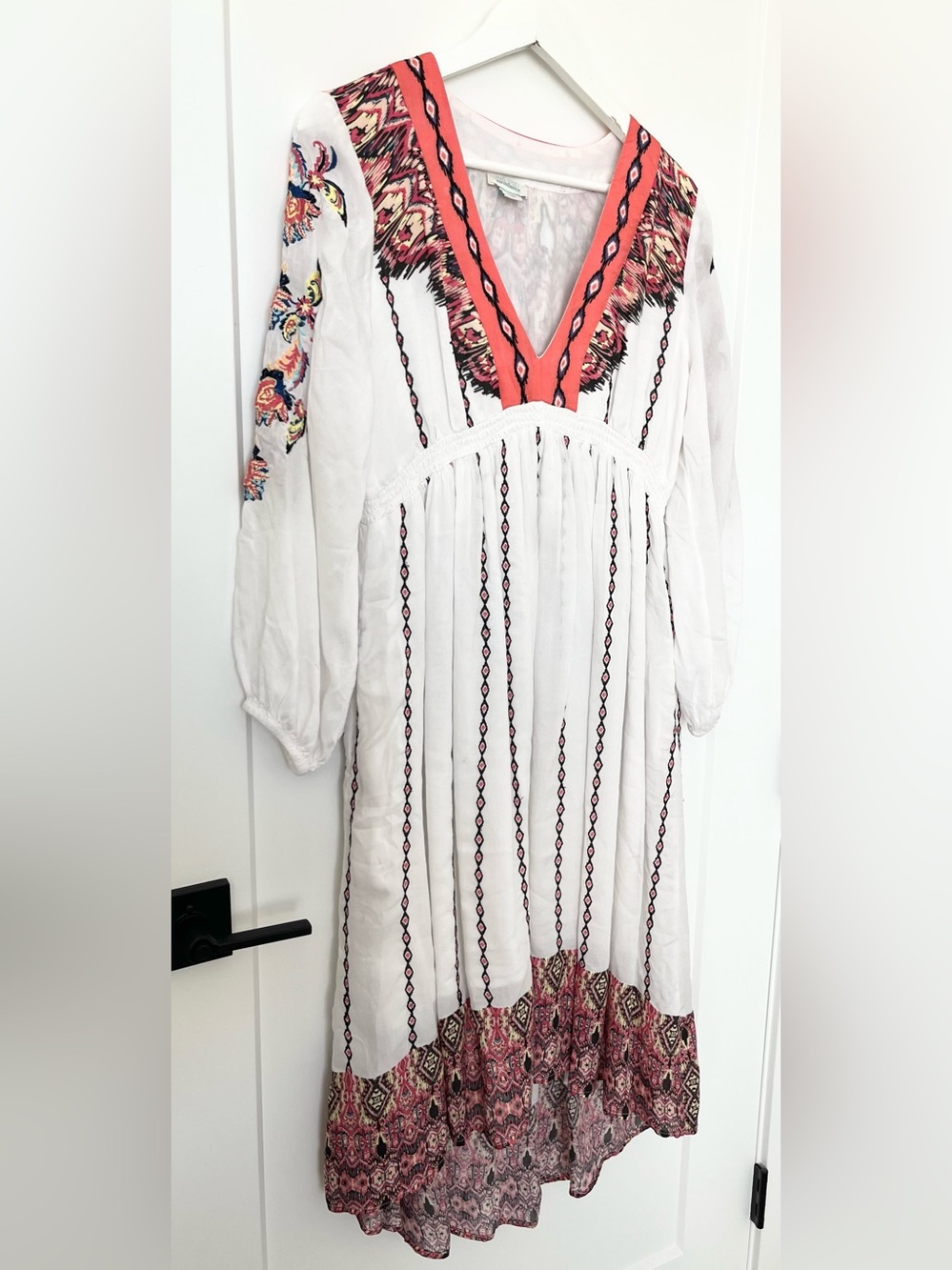 Sundance Catalog Embroidered High Low Amrita Story Dress Boho White Petite Small - Picture 3 of 15